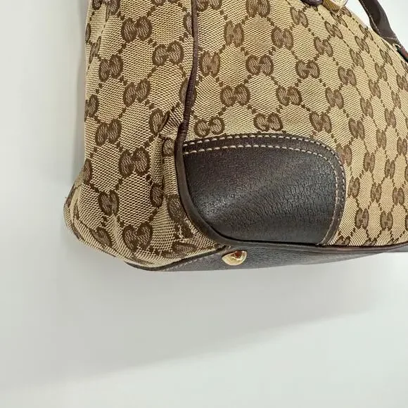 GUCCI Princy Sherry GG Canvas Leather Shoulder Tote Bag Brown Authentic - Picture 8 of 16